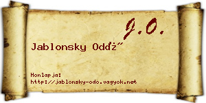 Jablonsky Odó névjegykártya