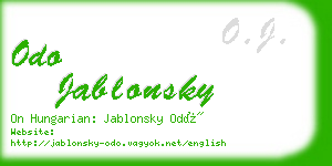 odo jablonsky business card